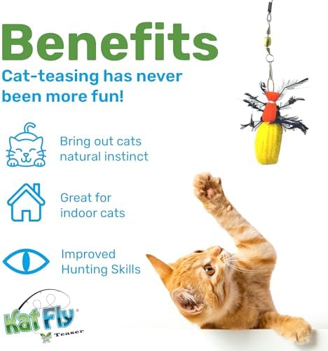2 Inch Handmade Cat Toy Teaser Beetle (1, Yellow, Refill Only)