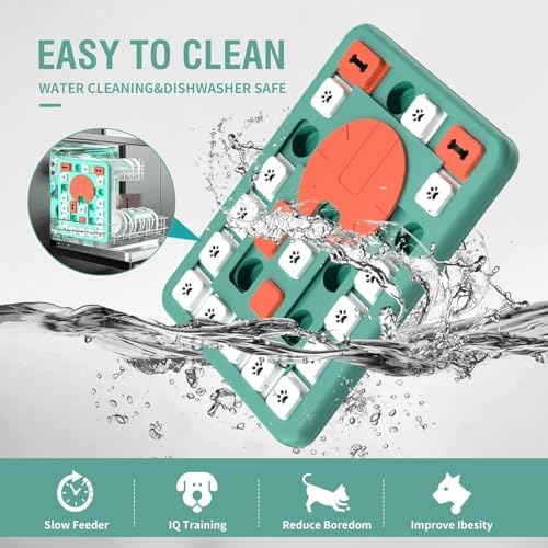 Dog Puzzle Toys, Treat Dispensing Dog Enrichment Toys for IQ Training and Brain Stimulation, Interactive Mentally Stimulating Toys as Gifts for Puppies, Cats, Dogs (L-Level 4)