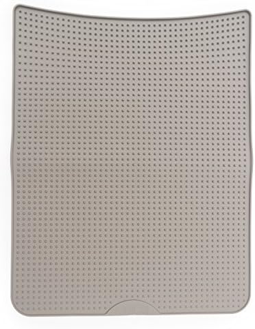 Messy Cats Silicone Litter Mat, Soft Spikes, 18 x 14 Inch, Grey
