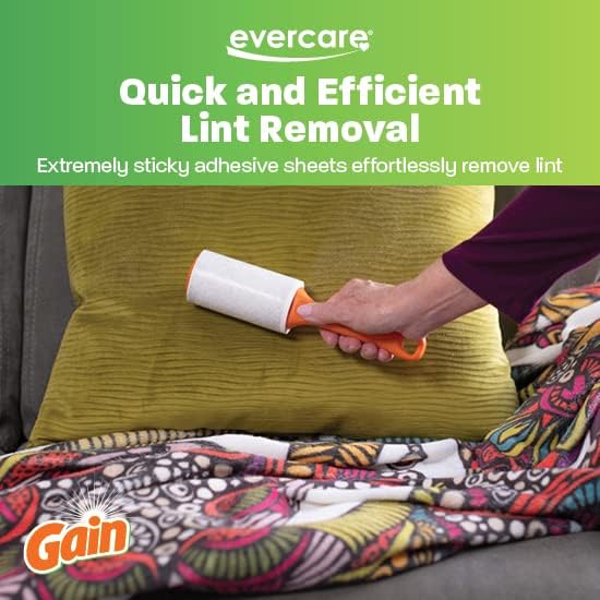 Evercare Gain Scented All-Purpose Lint Roller Value Pack with 2 Lint Rollers and 3 Refill Rolls, 60 Sheets Each