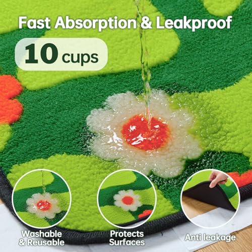 Qeils Reusable Puppy Pads for Small Dogs, Washable Pee Pads with Non-Slip , Absorbent Leakproof Mat for Crates, Playpens, Pet Beds & Whelping, Indoor Potty Training Grass Green, 31"x36", 2 Pack