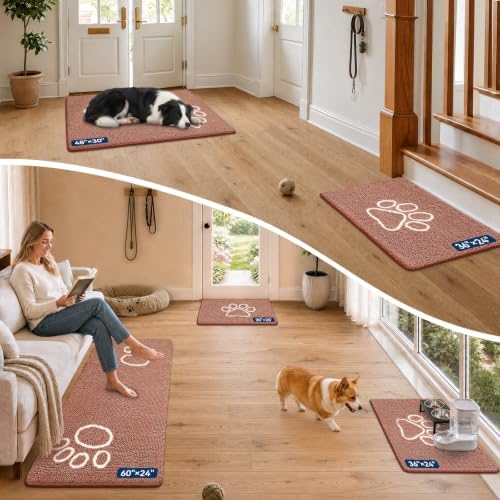 Bcoimo Super Absorbent Dog Door Mat, 30"*20" Anti Slip Mat for Muddy Paws