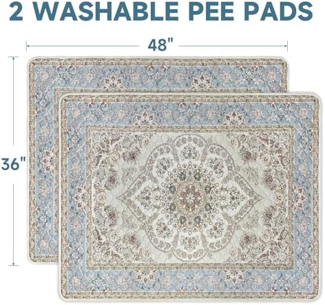 Washable Pee Pads for Dogs 2 Pack, Puppy Pads with Pheromones, 2026 Upgraded PuppyPad 36"x48" Super Absorbent Waterproof Pet Training Pads, Non-Slip Potty Pads for Crate,Floor,Sofa