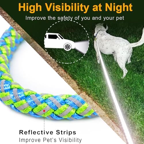 Reflective Dog Leash 2/3/4/6/10ft Braided 1/2" Strong Nylon Rope