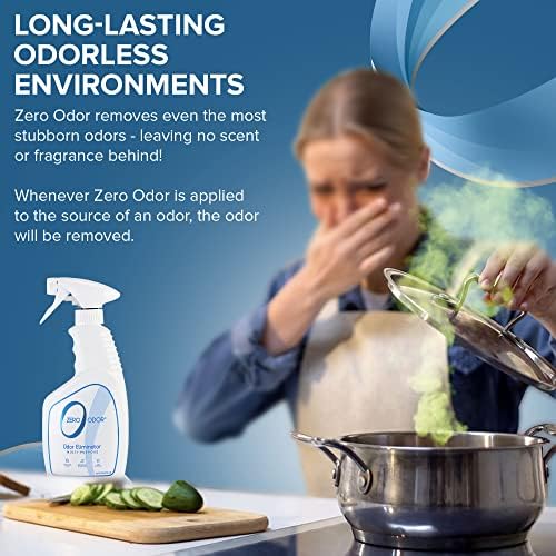Zero Odor – Multi-Purpose Odor Eliminator - Air & Surface Odor – Patented Technology for Bathroom, Kitchen, Fabric, Closet- Smell Great Again, 16oz (Pack of 2)
