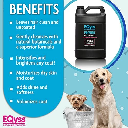 EQyss Premier Pet Shampoo - Cleanses & Moisturizes Coat, Adds Volume, Intensifies Colors, Residue-free Finish - for all Dogs, Cats, Puppies (128 oz)