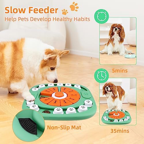 Dog Toys for Boredom and Stimulating, Mentally Stimulating Toys, Puzzle Large Dogs, Puzzles Smart Treat Dispensing Enrichment Dogs Green, Level 3-Green