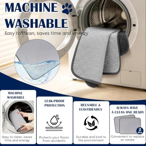 1 Pack Washable Pee Pads for Dogs, 72" x 72", Light Gray