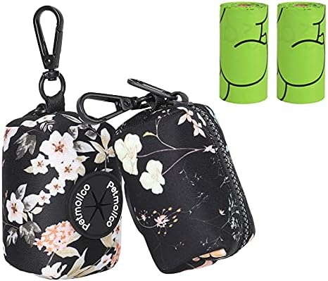 Petmolico Dog Poop Bag Holder Dispenser 2 Pack, Yellow White Blooming