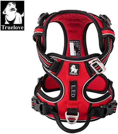 WINHYEPET True Love No Pull Dog Harness Extra Reflective Pet Harness for Small Medium Large Dogs Adjustbale for Running Walking Padded Soft Mesh Vest Easy Control TLH56512(Red,L)