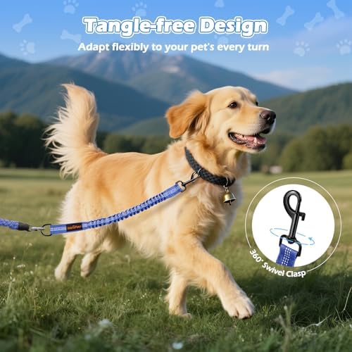 VavoPaw Bungee Dog Leash Extender, Retractable for Large Dogs, 2 Pack