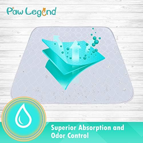Paw Legend Washable Reusable Dog Pee Pads Super Absorbent (2 Pack) - Washable Reusable Puppy Training Pads | Quality Travel Pee Pads for Dogs | Absorbent and Odor Controlling