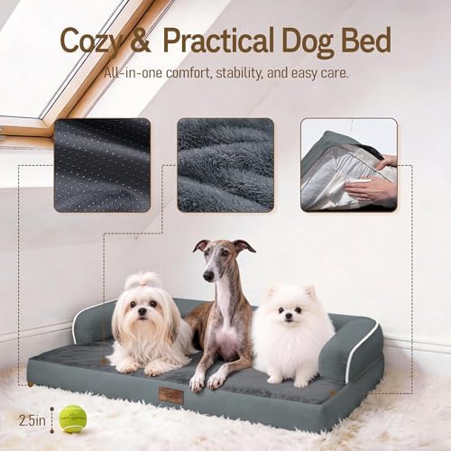 Comfort Expression Orthopedic Waterproof Jumbo Dog Bed for Giant Dogs