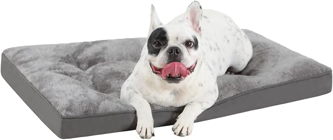 EMSLX Dog Crate Bed for Medium Size Dogs, Washable Pet Bed,29"x18", Grey | Anti-Slip Bottom, Machine Washable for Easy Cleaning, Dog Kennel Pad with Egg Crate Foam for Medium Dogs Sleeping & Relaxing