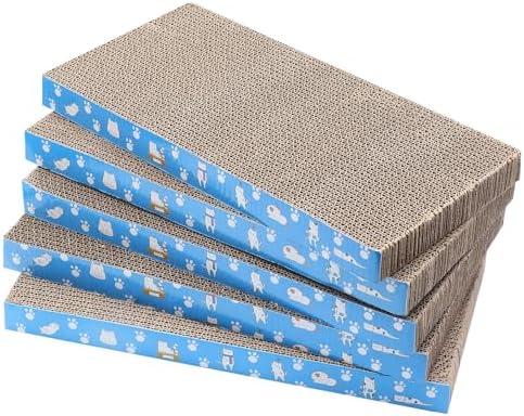 5 Packs in 1 Cat Scratch Pad, Cat Scratcher Cardboard,Reversible,Durable Recyclable Cardboard, Premium Scratch, Suitable for Cats to Rest, Grind Claws and Play
