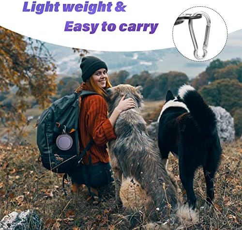Dog Bowl Pet Collapsible Bowls, 2 Pack Collapsible Dog Water Bowls for Cats Dogs, Portable Pet Feeding Watering Dish for Walking Parking Traveling with 2 Carabiners (Small, Purple+Fairy Pink)