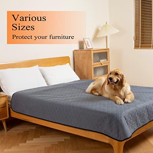 Bunlitent Extra Large Washable Pee Pads for Dogs, 82" x 102", Grey, 1 Pack