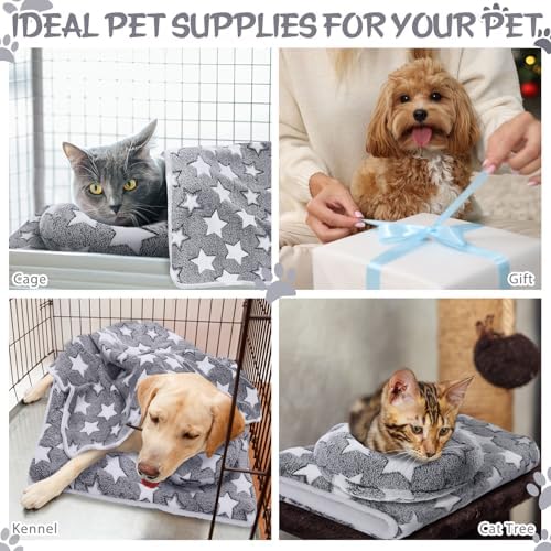 Namalu Pet Bed Mats with Puppy Dog Blankets and Pillows for Cats Puppy Bed Warm Sleep Mat Fleece Blanket Fluffy Pet Calming Toy Half Donut U Shaped Neck Pillow for Small Dogs and Cats