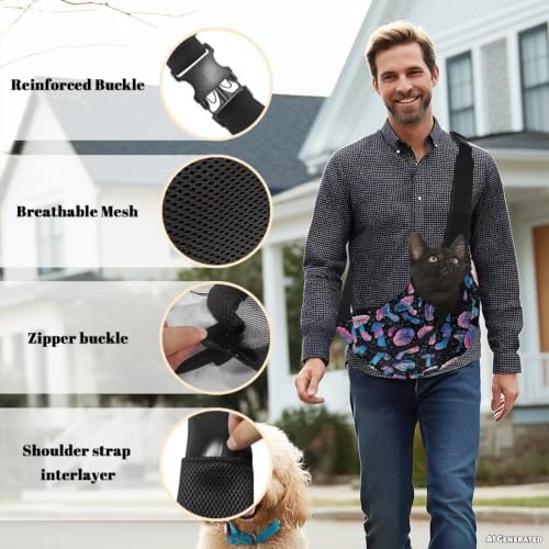 COEQINE Mushroom Sling Bag Crossbody for Dog Walking Pet Carrier Bag
