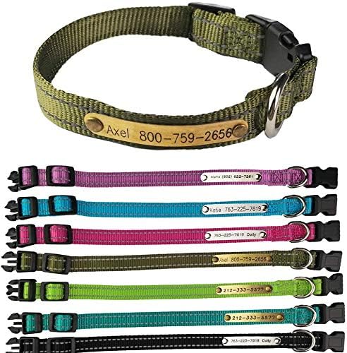 SINYUDUN Personalized Reflective Dog Collars with Customized ID Tags