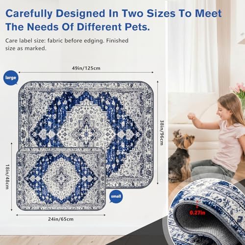 Washable Reusable Dog Pee Pads for Cats 2 Pack Waterproof Non-Slip