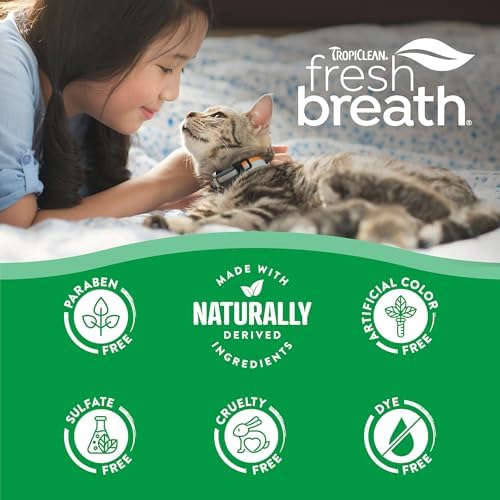 TropiClean Fresh Breath Cat Toothbrush and Toothpaste Kit, Easy Dental Care