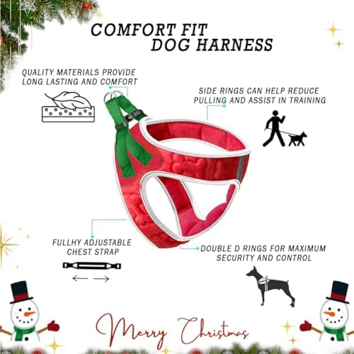 Comfort Fit Step-in Dog Harness All-Weather Dog & Puppy Harness Adjustable Extra Comfort Soft Padded No-Pull Vest for Small Medium Dogs Easy to Put On Secure Buckle Fit (Plush Both Side Velvet)