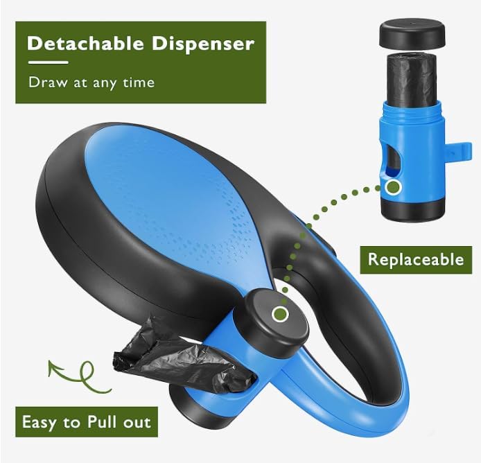 OUTnWILD Retractable Dog Leash - Retractable Dog Leash 16ft for Breeds Up to 66lbs. 360° Tangle Free Design with One Touch Quick-Lock Braking System&Anti-Slip Handle (Blue)