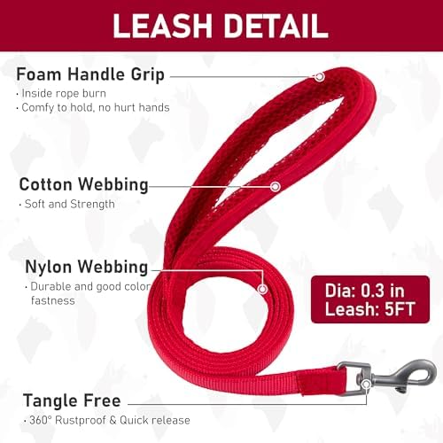 GAMUDA Small Pet Harness Collar and Leash Set, Step in No Chock No Pull Linen Fabric Soft Mesh Dog Vest Harnesses Reflective for Dogs Puppy Cats Kitten Rabbit (Red, XXS)