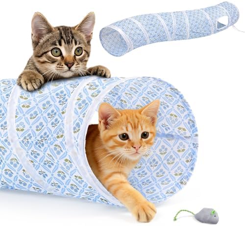 Glittme S-Shape Cat Tunnel, Foldable Cat Tunnels for Indoor Cats