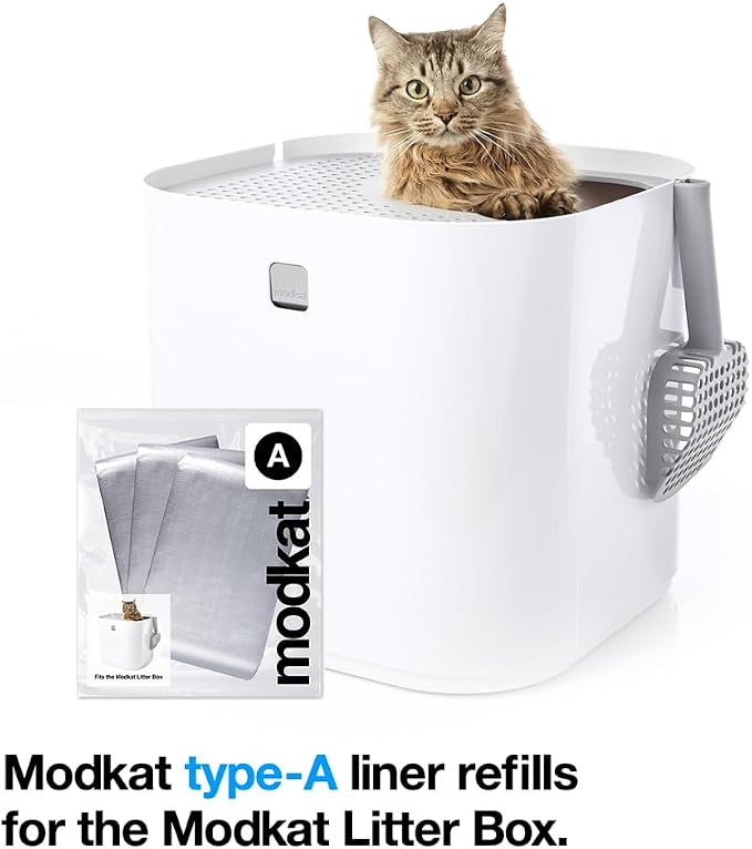 Modkat Cat Litter Box Liners (3-Pack) - Liner Type A -Durable, Tear & Leak Resistant, Secure Fit, Easy to Clean, Unscented