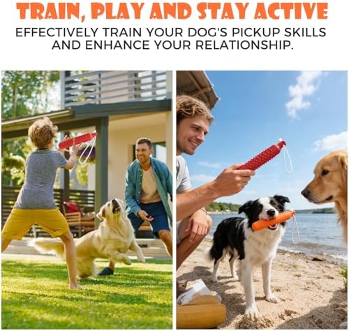 BINGPET 4 Pack Dog Water Toys, 10.8" Dog Pool Toys Floating Bumper Fetch Toy Dummy Interactive Retrieving Training Float Pet Rope Toy for Lake Outdoor Small Medium Large Dogs