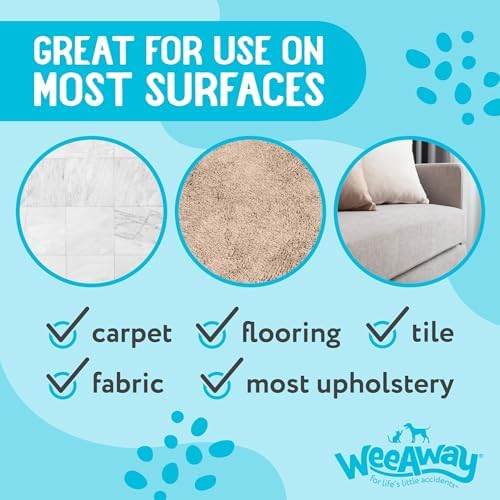 Wee Away X2 Dog Urine Stain & Odor Remover – Double Strength Enzyme Spot Cleaner for Dog Pee, Marking & Odor Removal – Carpet, Furniture & Bedding, Non-Toxic, 16oz