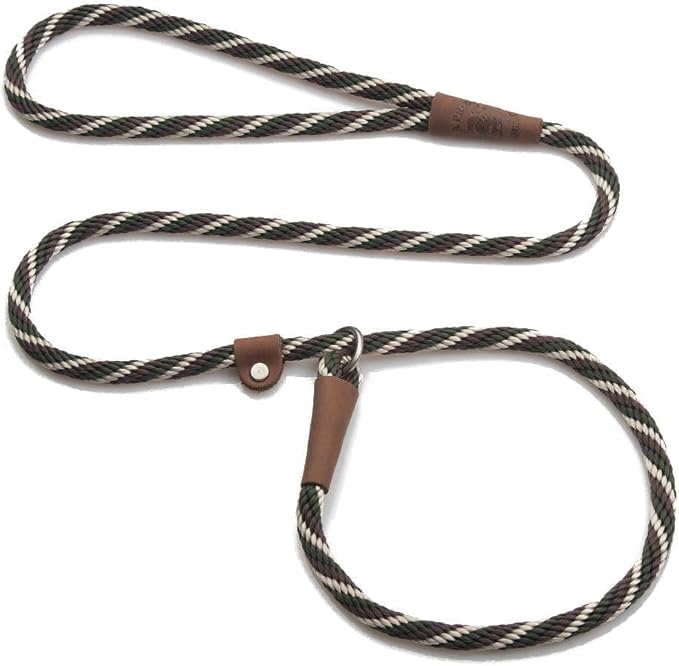 Mendota Pet Slip Leash - Dog Lead and Collar Combo - Made in The USA - Woodlands, 3/8 in x 6 ft - for Small/Medium Breeds