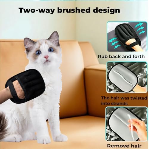 Electrostatic Pet Hair Removal Glove Magic Brush for Dogs & Cats