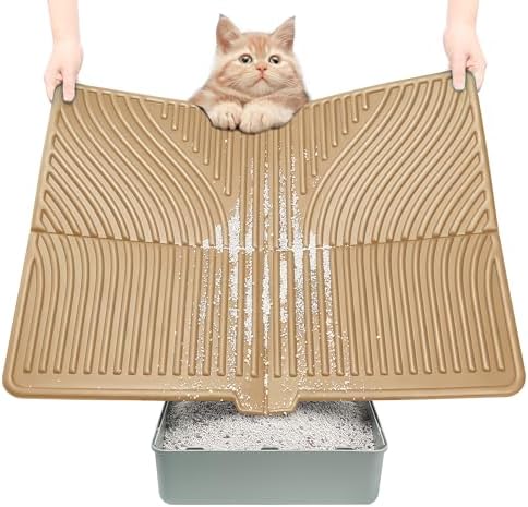 UPSKY Large Cat Litter Mat 31" x 24 Waterproof and Washable, Soft on Paws
