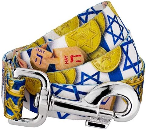 Country Brook Petz - Happy Hanukkah Everyday Dog Leash Limited Edition - Christmas Collection Featuring Festive Designs (6 Foot, 1/2 Inch Wide)