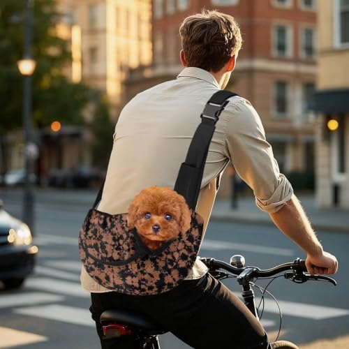 COEQINE Brown Leopard Print Puppy Carrying Bag for Small Dogs Cats