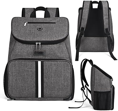 BAGLHER丨Dog Travel Bag, Airline Approved Pet Supplies Backpack, Dog Travel Backpack Accessories Set with 2 Silicone Collapsible Bowls and 2 Food Baskets, Gray