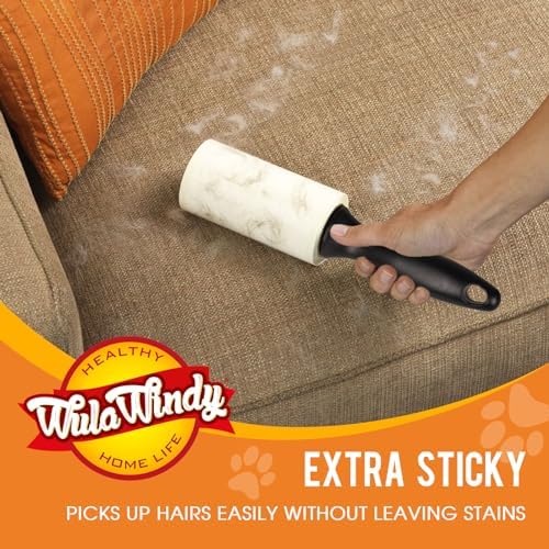 WulaWindy Extra Sticky Lint Rollers for Pet Hair, 1260 Sheets, 6 Handles