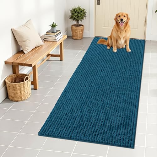 OLANLY Dog Door Mat for Muddy Paws 59x24, Extra Absorbent Chenille Mud Mat