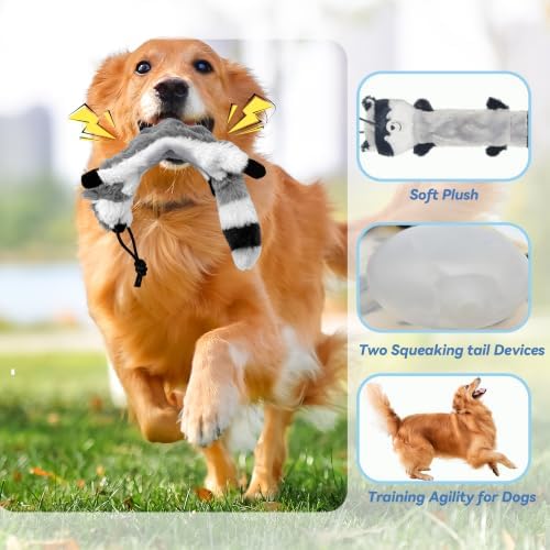 Flirt Pole for Dogs, Interactive Toys Tug-of-war for Dogs, Five-Section Retractable Adjustable Length, Chase Toys with Rope Chewing Sticks, for Outdoor Exercise & Training