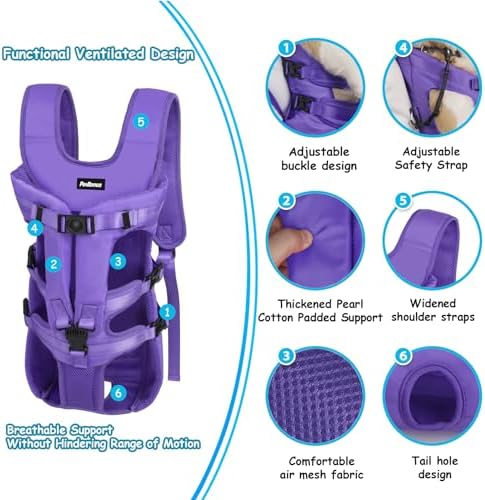 PetBonus Dog Front Carrier Backpacks, Legs Out Easy-fit Puppy Chest Carrier