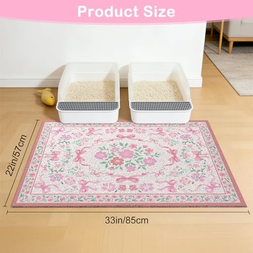 Unicorn Catcher 33"x22" Cat Litter Mat Non-Slip Washable Litter Box Mat