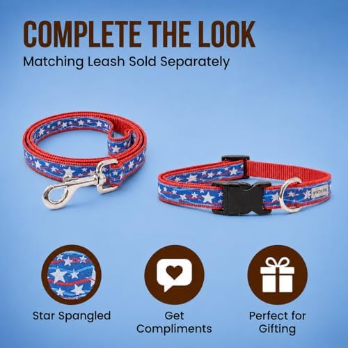 THE WORTHY DOG Summer Print, Adjustable Dog Collar, Small Dogs, Stars