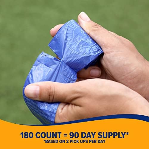 Arm & Hammer Easy-Tear Disposable Dog And Cat Waste Bags With Activated Baking Soda, 180 Dog Poop Bags, 9 x 14 Inches, (Pack of 2)