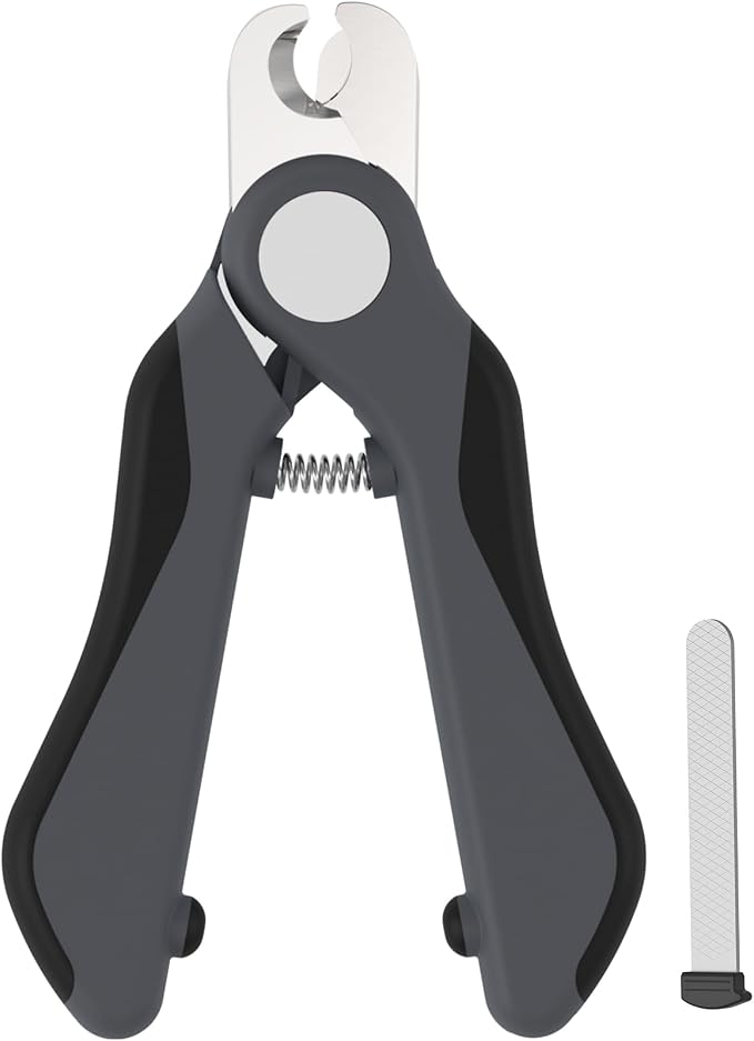 Swihauk Heavy Duty Dog Nail Clippers and Trimmers, Professional Pet Nail Clippers with Nail File for Dogs Cats Small Animal, Claw Clippers with Safety Guard to Prevent Over-Cutting, Gray