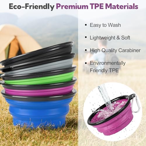 Collapsible Dog Bowl for Travel,2-Pack 12oz Pet Portable Water Food Bowls