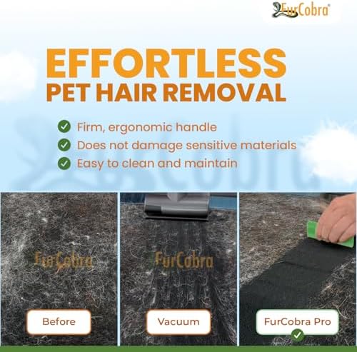 Pro Pet Hair Remover for Car Detailing, Carpet & Couch – Multi-Blade Dog & Cat Hair Scraper for Auto Interior, Upholstery, Furniture & Home – Reusable Embedded Fur Removal Tool