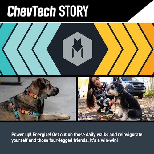 Wolfgang Heavy Duty, Adjustable Dog Collar with Quick Release Nylon Buckle for Walking & Training, ChevTech Print, Large